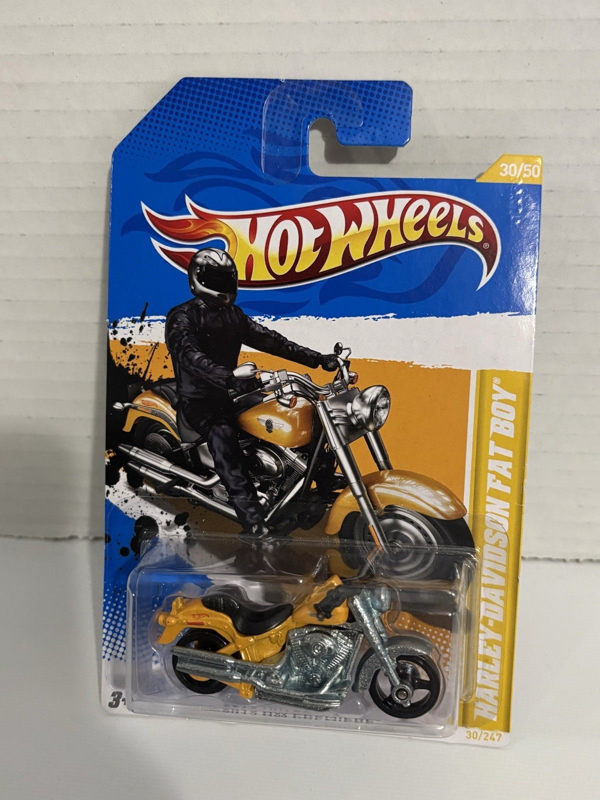 2012 12 Hot Wheels #30 New Models 30/247 HARLEY-DAVIDSON FAT BOY Yellow 