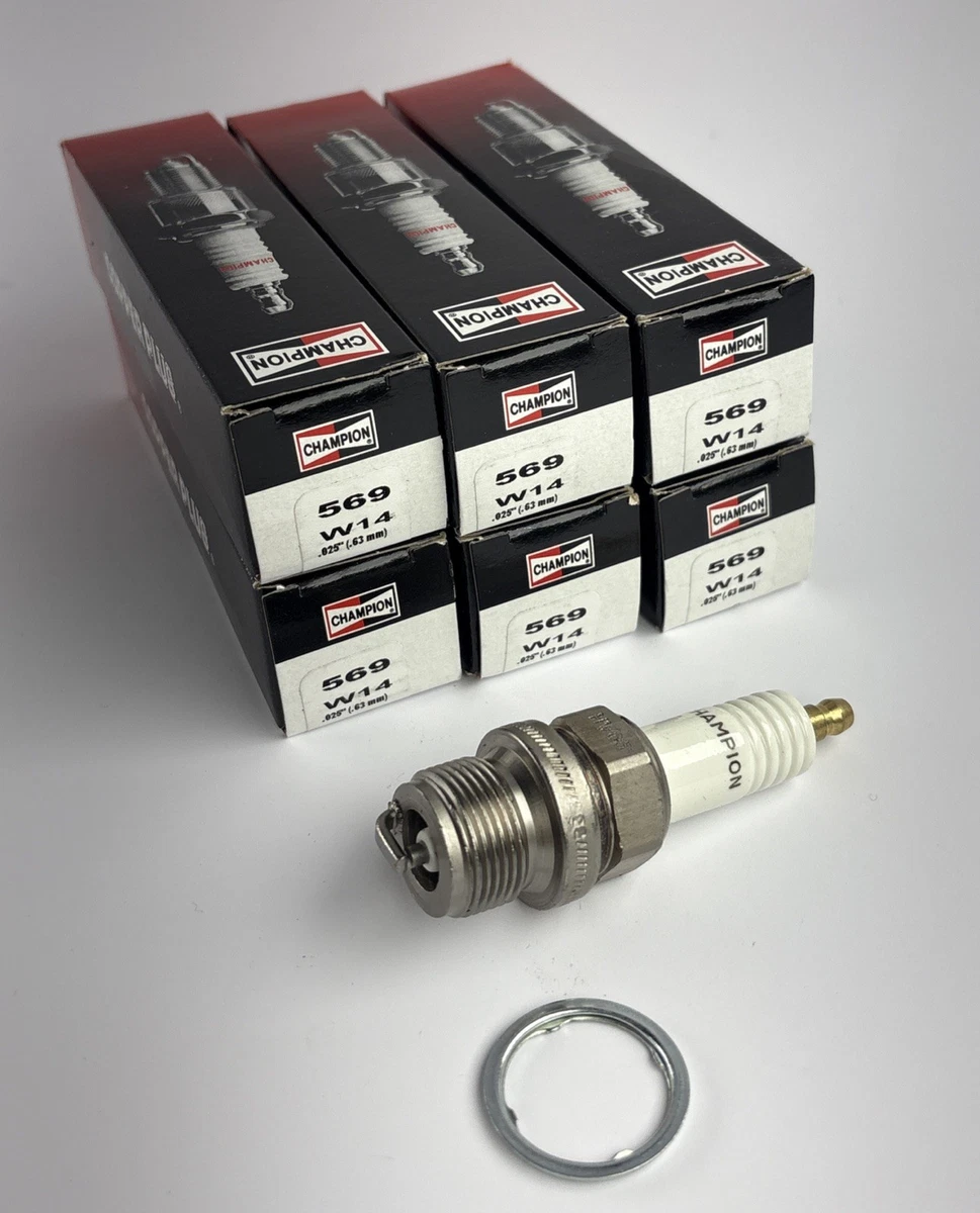 Set Of 6 Champion 569 Cooper Plus Spark Plug W14 photo 2