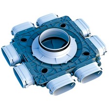Blauberg BlauFast 117x52mm Flat Oval Radial Duct Manifold Box 125mm 8 Port