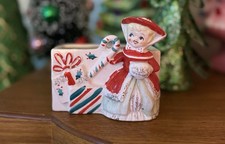 Relco Christmas Shopper Girl Plantar.  Made In Japan, 1950s.  Rare