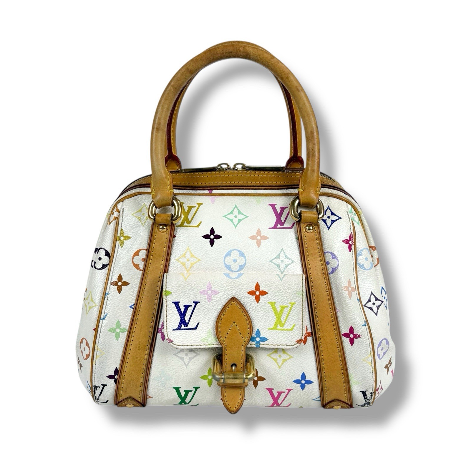 Louis Vuitton Monogram Multicolor Priscilla Satchel  Hand Bag M40096 Authentic