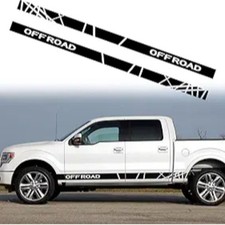 Compatible with 2PCS Car Body Modified Sport Style Stripe Sticker Graphic-Black