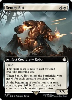 Sentry Bot (Extended Art) -Foil Light Play MTG Universes Beyond: Fallout