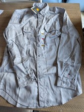 Carhartt FR Shirt Flame Resistant Work Long Sleeve Men MEDIUM Gray