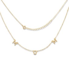 Gold Necklace for Mom, Mama Initial Necklace, Gift for New Mom, Gold Plated S925