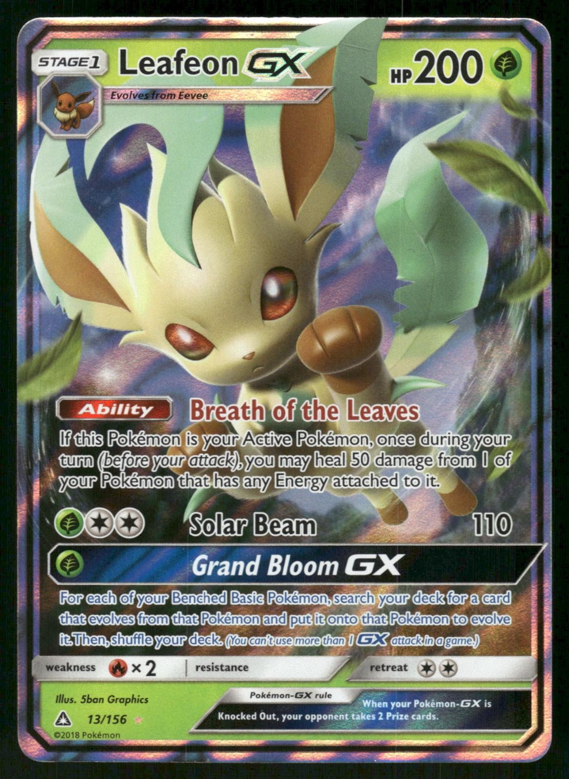 Leafeon GX 13/156 Holo GX Rare Ultra Prism Pokemon Near Mint