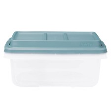 Hefty 18 Qt Hi-Rise Stackable Plastic Storage Bin w/Lid, 8pk, Blue Open Box