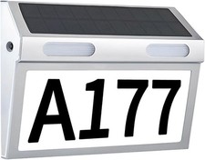 House Numbers for Outside, Solar House Number Solar Address Sign Stainless Steel