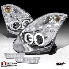 Fit 2003-2007 Infiniti G35 Coupe Dual Halo Projector Head Lights+Bumper Lamps