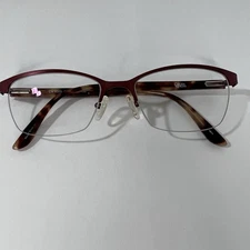 Chelsea Morgan Eyeglasses Frames CM 6003 BU 51-17-135 Red Semi-Rimless Tortoise