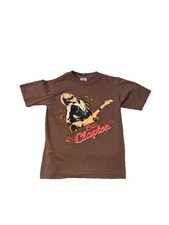 Eric Clapton 2004 Shirt Sz Med Youth Band Concert Brown Further Up Road Tour