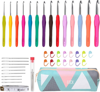 HäKelnadel Set, Ergonomische Soft Gummi HäKelnadeln, 14 GrößE HäKelset Von 2 Mm