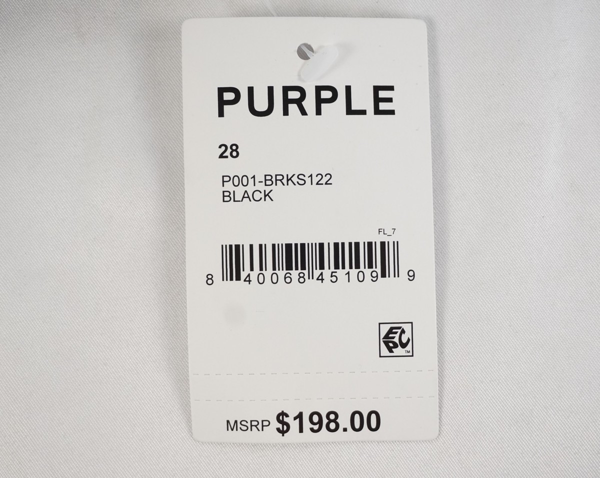 Purple Brand P001 Knee Slit Distressed Denim Jeans In Black Resin