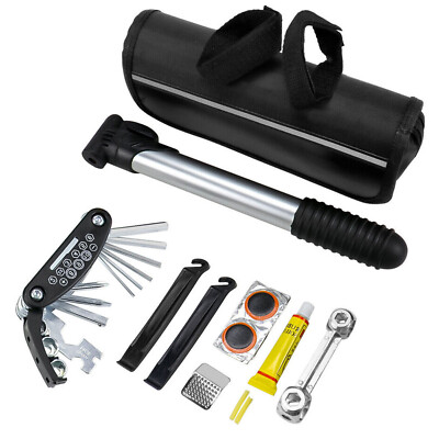 Bike Cycle Bicycle Frame Tools Puncture Repair Kit Carry Case Bag