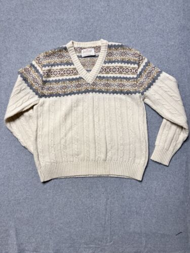 VINTAGE Jantzen Pullover groß elfenbein Zopfmuster nordisch Opa neutral - Bild 2 von 8