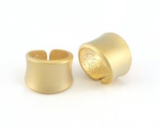 Adjustable Ring Matte Gold Plated Brass 18.5mm 8.5US inner size Adjustable 3454