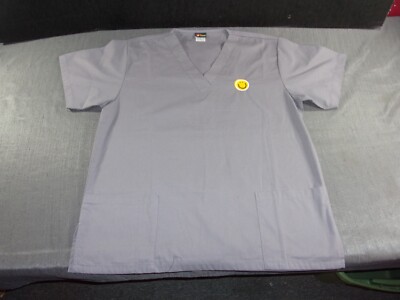 SALUS BATTLESHIP GRAY GREY HOSPITAL PULLOVER SCRUB TOP SHIRT LARGE 2 POCKET