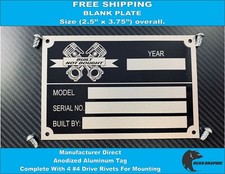 Built Not Bought Plate Blank Id Plate Serial Custom Anodized Aluminum Data Tag