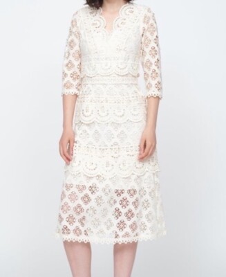 SEA New York Laurel Dress White Eyelet Lace sz 2 US | eBay