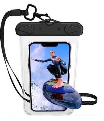 Waterproof Universal Phone Pouch Dry Bag, Set of 2 (White/Blue) - New
