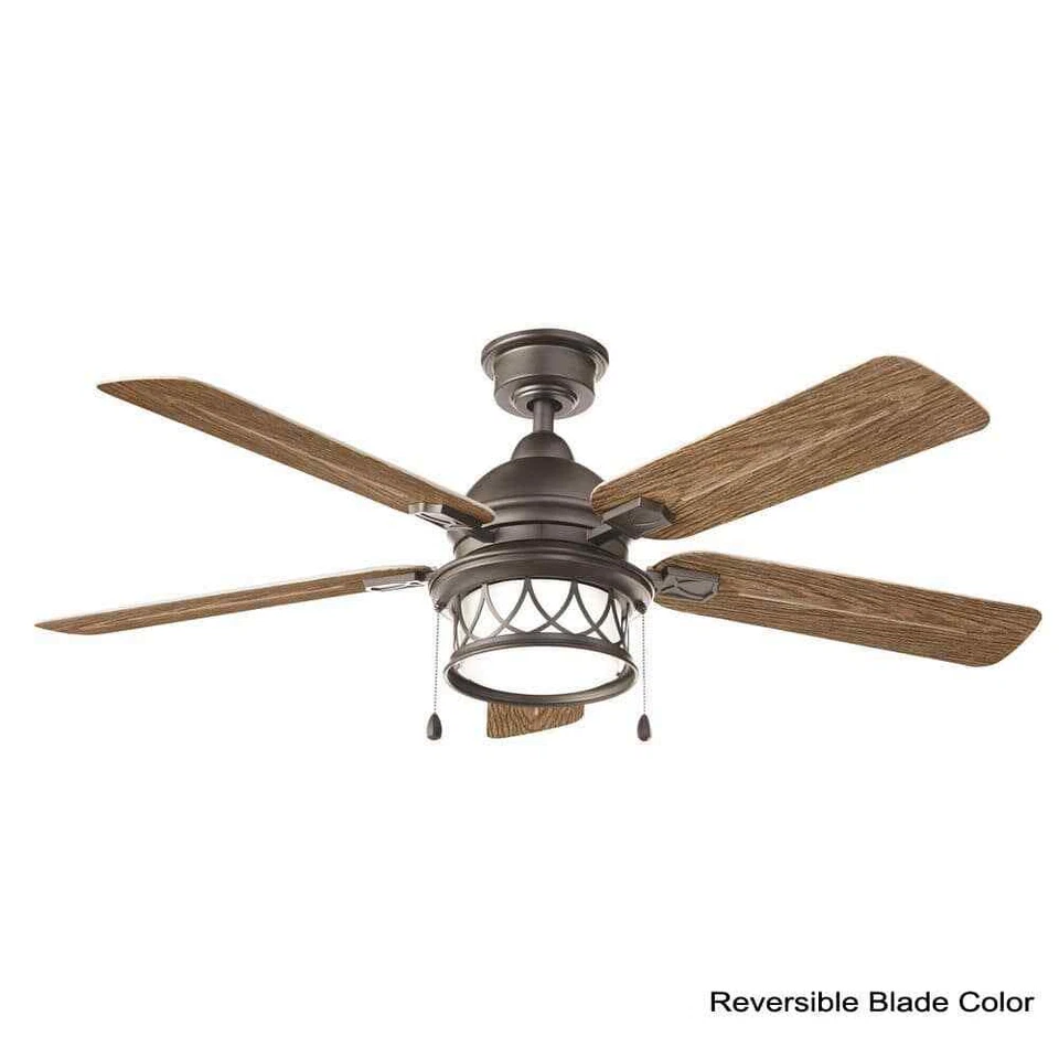 HDC Artshire 52 in LED Indoor/Outdoor Natural Iron Ceiling Fan Light Kit - Image 3 of 4