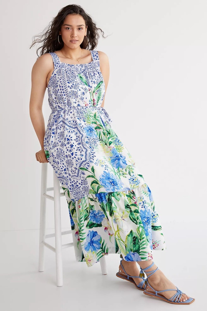 anthropologie maeve floral maxi dress Anthropologie Maeve Bouquet Flounced Maxi Dress Size S $168