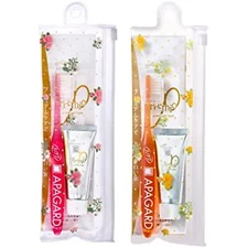 APAGARD Premier Travel Set Premio 0.7oz 1 Ion Toothbrush portable pouch flower
