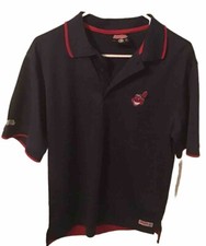 Vintage Stitches Cleveland Indians Blue Short Sleeve Polo S Size Chief Wahoo
