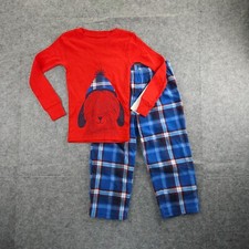 Carter's 2-Piece Dog Thermal  Fleece PJs long sleeve Red NWT 2T, 4T, 5T