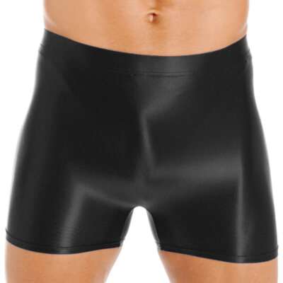 Amy Coulee Herren Metallic Boxershorts Sexy Glänzende Shorts Mit
