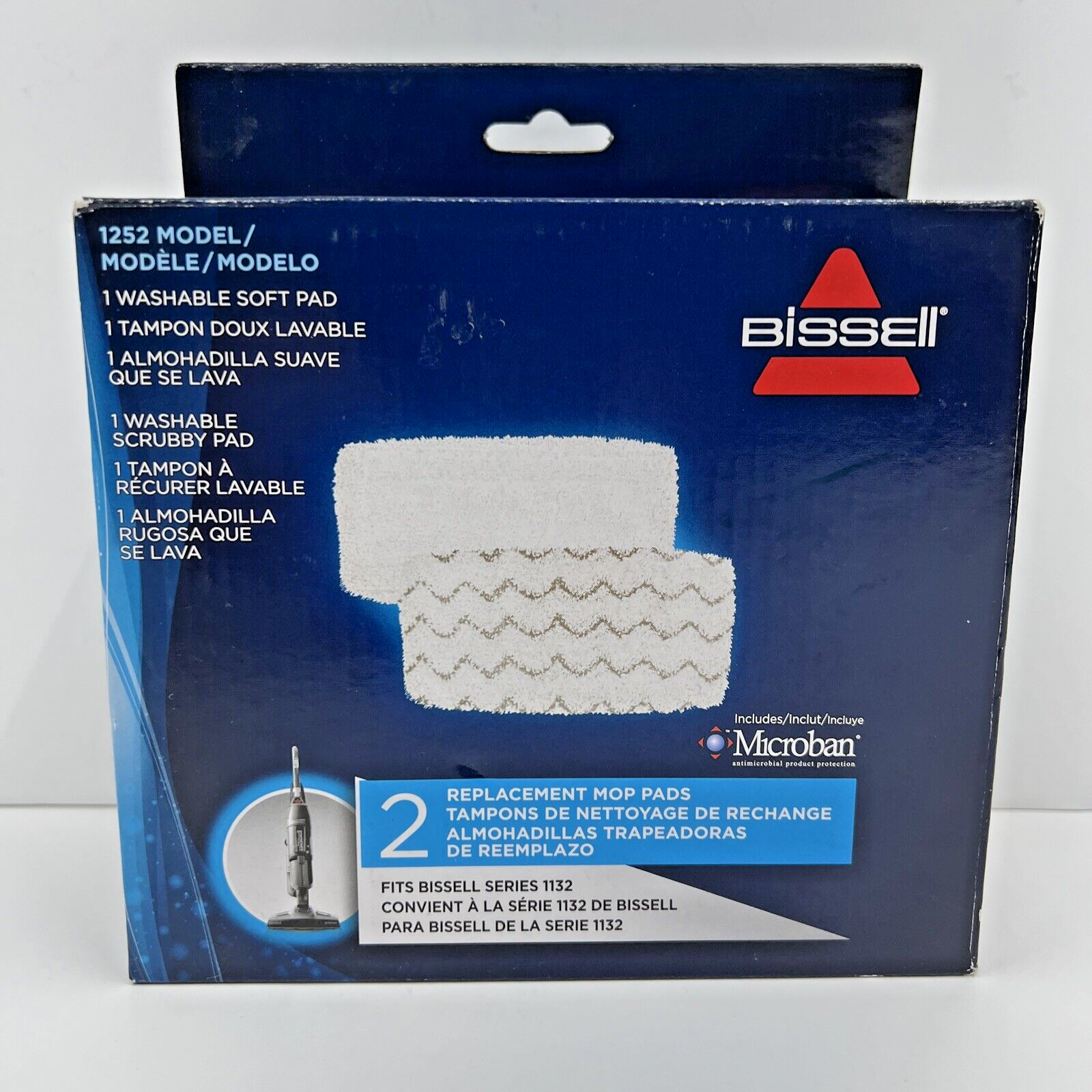 Bissell 1252 Steam Mop Pad Kit with Soft and Scrubby Pads for 1132 Series-image