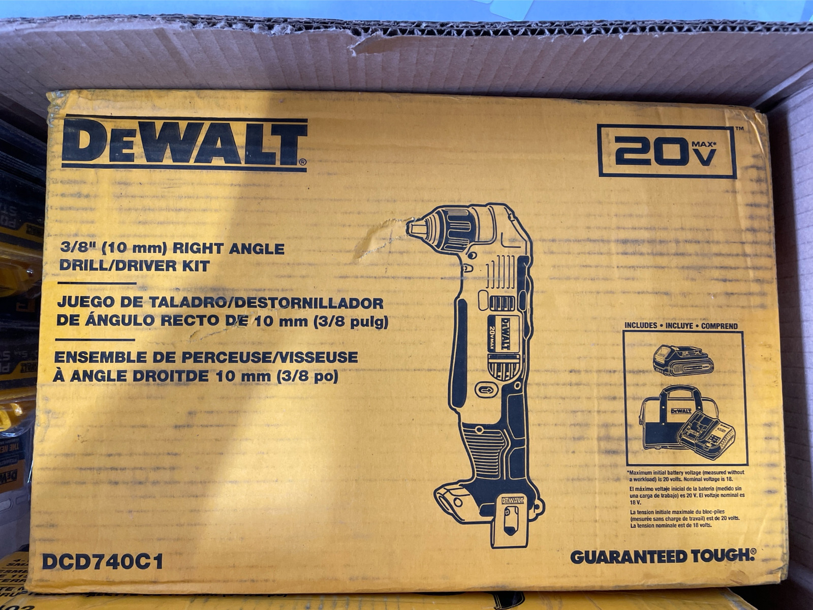 DEWALT 20V MAX Right Angle Cordless Drill/Driver Kit (DCD740C1) eBay