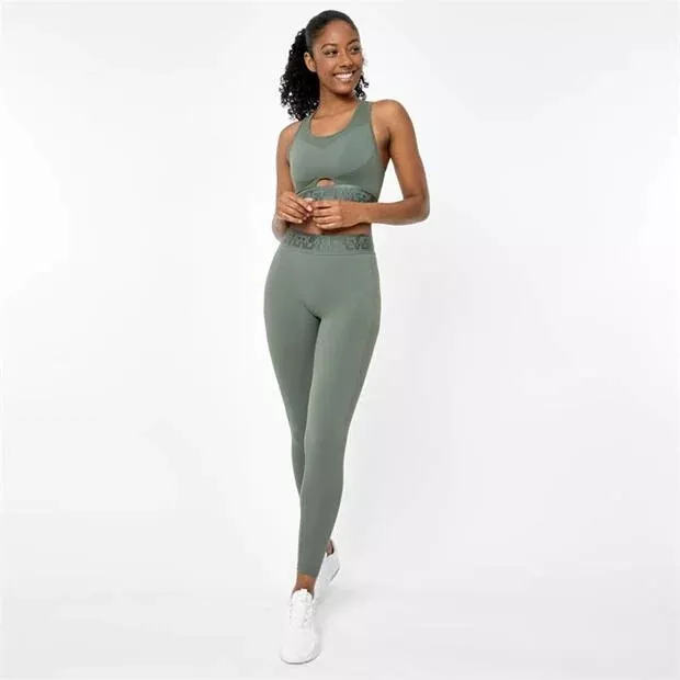 Women's EVERLAST Everdri Seamless Taped Leggings Logo On Waist