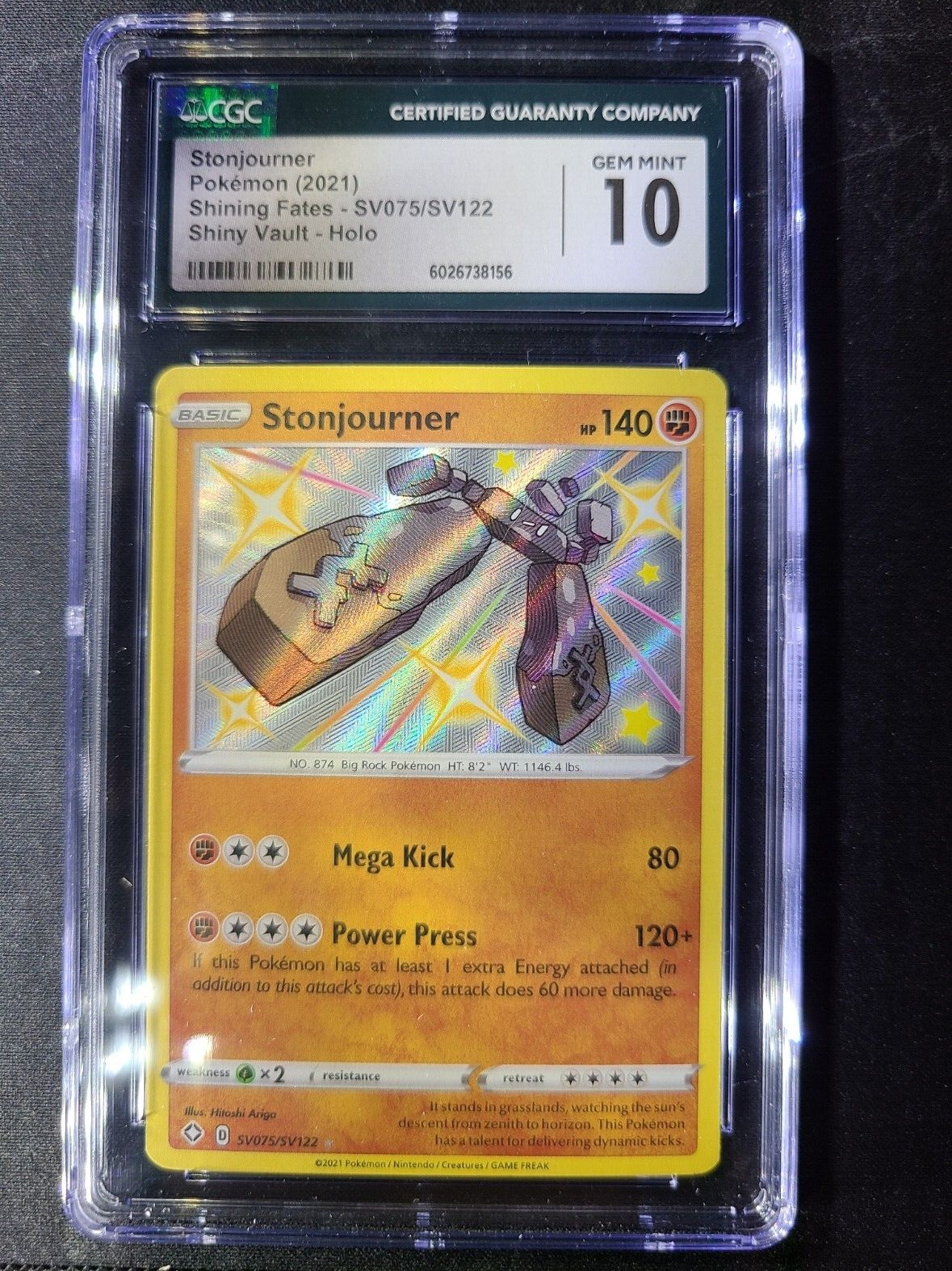 Pokemon Stonjourner Shiny Star V Shiny Rare #274 CGC 10