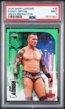 2020 Topps WWE Chrome 48 Randy Orton Green Refractor #/99 PSA 9 Mint