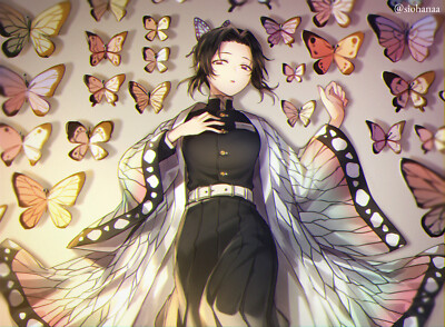 Anime girls  art portrait 2d kimetsu no yaiba butterfly playmat gaming mat