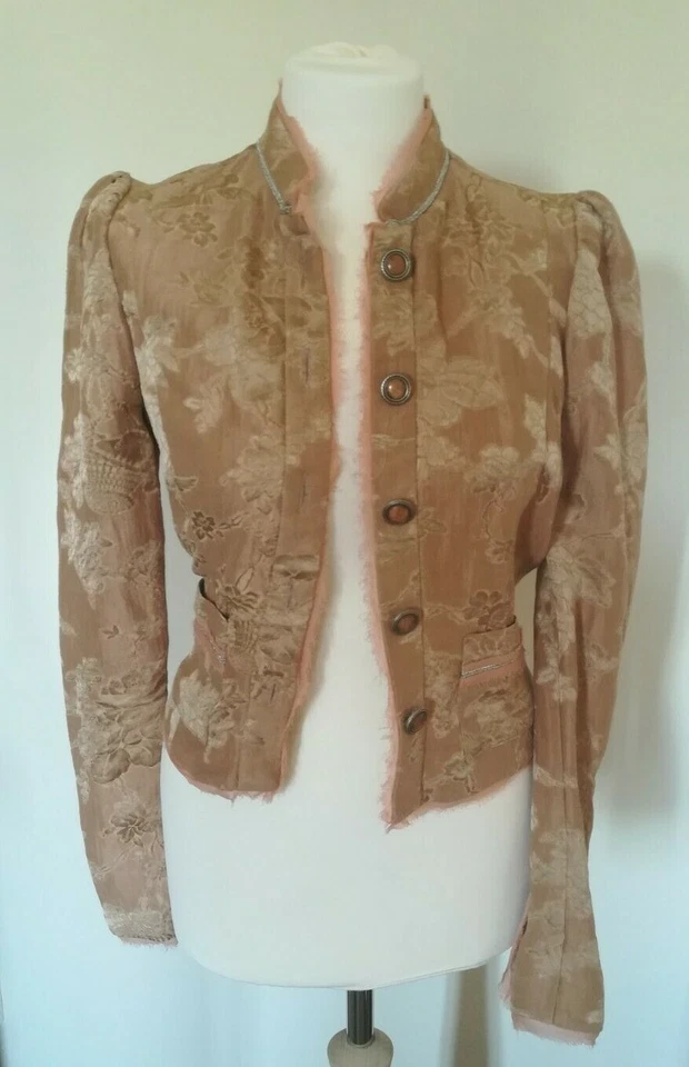 CHAQUETA JACQUARD ZARA NUEVA BEIGE ROSA EDICIÓN LIMITADA Talla S Ref. 2383/004 Foto 3 de 4