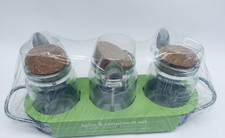 Spice Condiment Mini Glass Bottles With Cork Spoons Vintage Look Tray