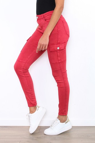 Ladies Cargo Pants Skinny Slim Trousers soft stretch Cotton Jeans UK 6-14 - Picture 27 of 48