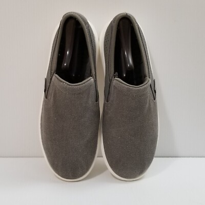 Crocs Mens Reviva Loafers Size 8 Gray Grey Canvas Slip On Shoes