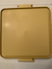 Vintage Tupperware Square Cake Carrier Container Base Only Harvest Gold 1241-3