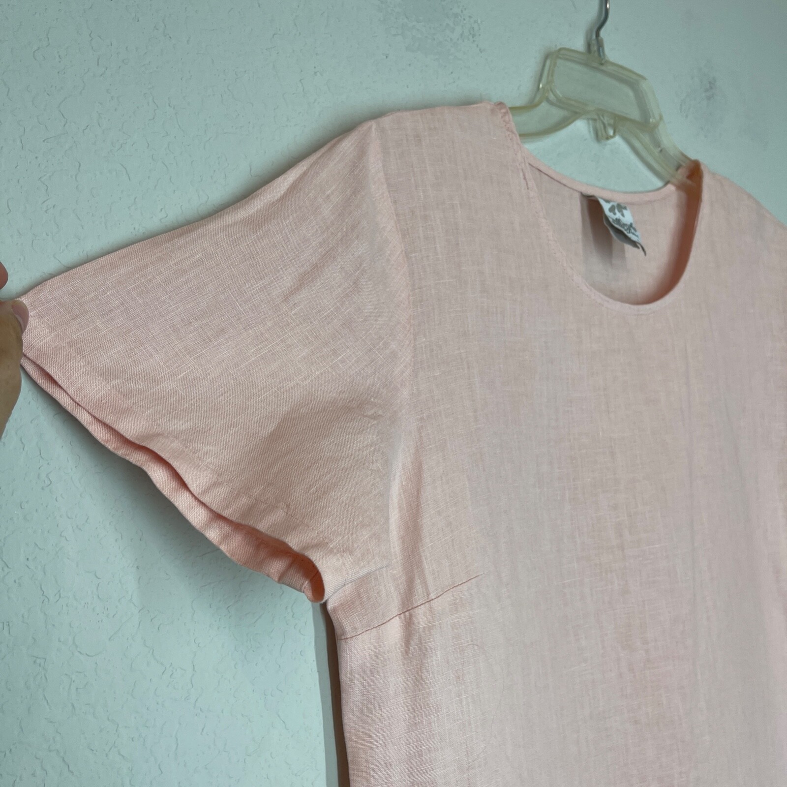 Match Point Linen Midi Dress Women's Size M Short Sleeve Beach Pockets Boho USA