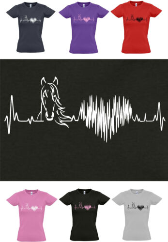HORSE HEARTBEAT Horse / Pony Lovers T-shirt!, Ladies Cut, sizes 8 to 16 - Picture 1 of 1