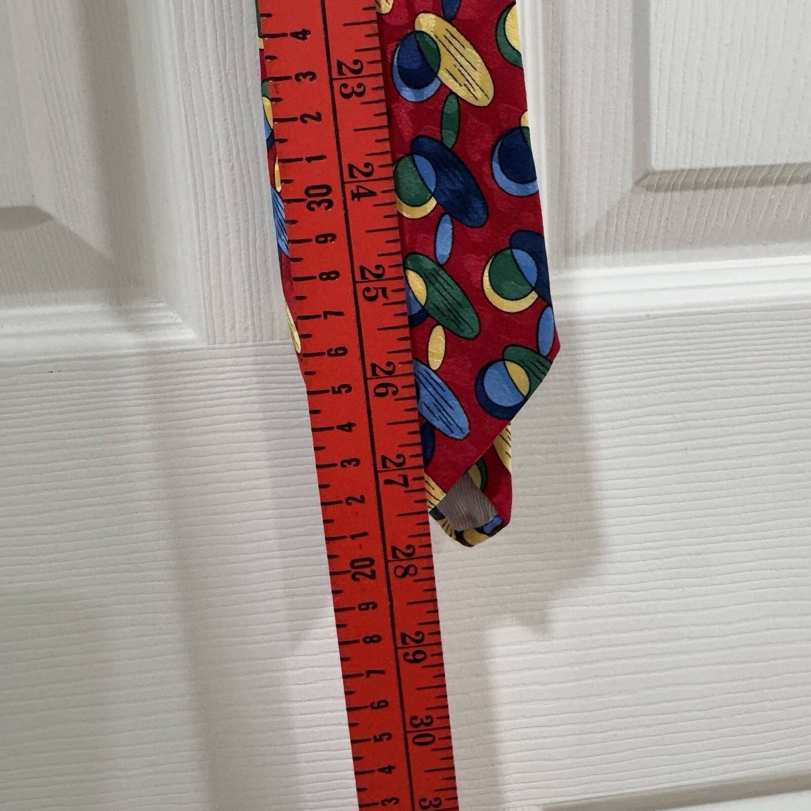 DOLCE GABANNA Basic Tie Multicolor Red Oval Circl… - image 3