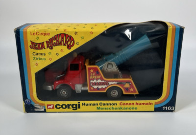 Vintage Corgi Toys 1163 Jean Richard Circus Human Cannon Truck in OVP
