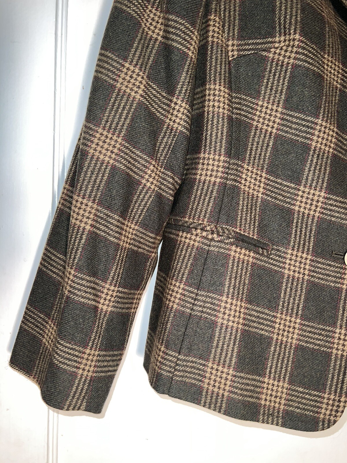 Talbots 2  Button Wool Blend Blazer Jacket Plaid … - image 5