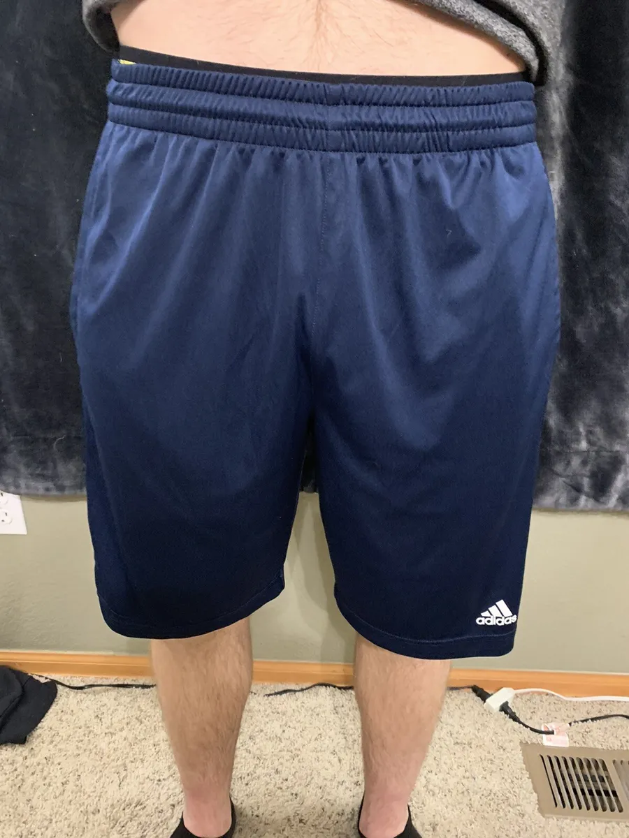 Byttehandel Afstem frustrerende Mens Navy Blue Adidas Climalite Shorts Size L | eBay