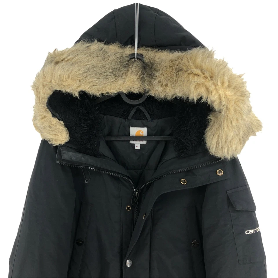 Carhartt Negro con Capucha Acolchada Anchorage Chaqueta Parka Abrigo TALLA XS - Imagen 2 de 4