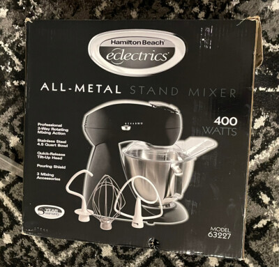 Hamilton Beach Stand Mixer 4.5 Qt 12-Speed Dishwasher Safe/Stainless Steel Black