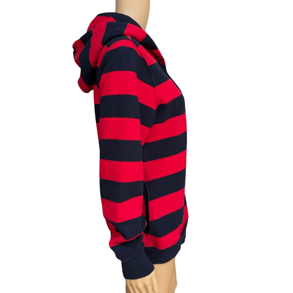 TOMMY HILFIGER Rojo Azul Rayas Sudadera con Capucha Suéter Sudadera Grande L Foto 2 de 4